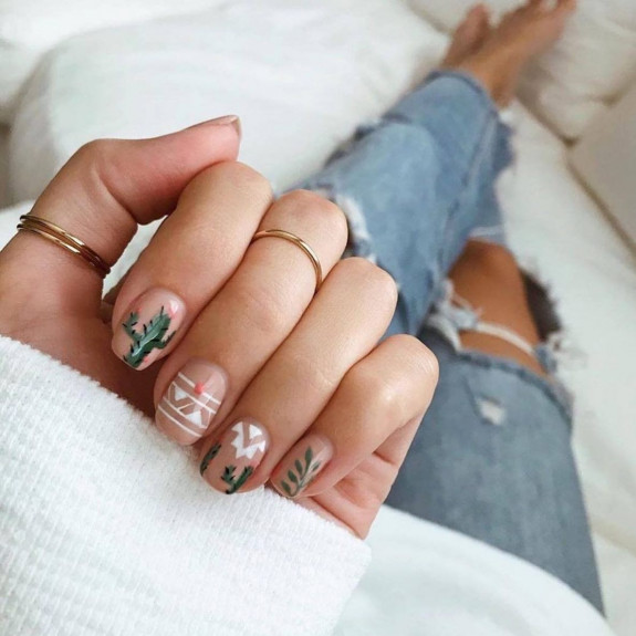 painted desert nails, cactus nail designs, desert nail art designs, cactus nails, cactus nail ideas, summer nail art, western nails, simple cactus nail art, country western nails, rodeo western nails