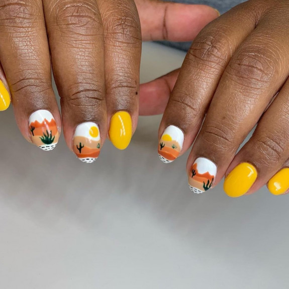 37 Painted Desert Nails — Earthy & Yellow Desert Nails