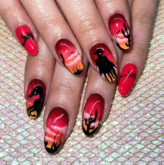 37 Painted Desert Nails — Red Western Nails