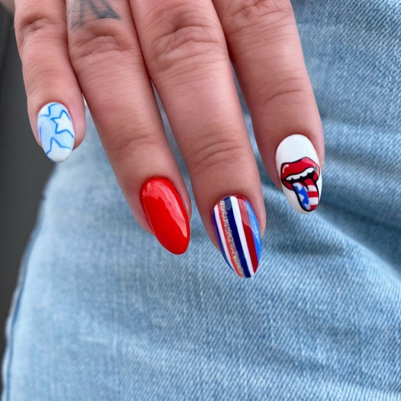 patriotic nails, patriotic nail designs,4th of july nails,  red, white and blue nails, patriotic gel nail designs, patriotic nails easy, patriotic acrylic nails, red, white and blue nail art designs, red and blue nails designs, patriotic 4th of july nail ideas, simple red and blue nails, memorial day nails