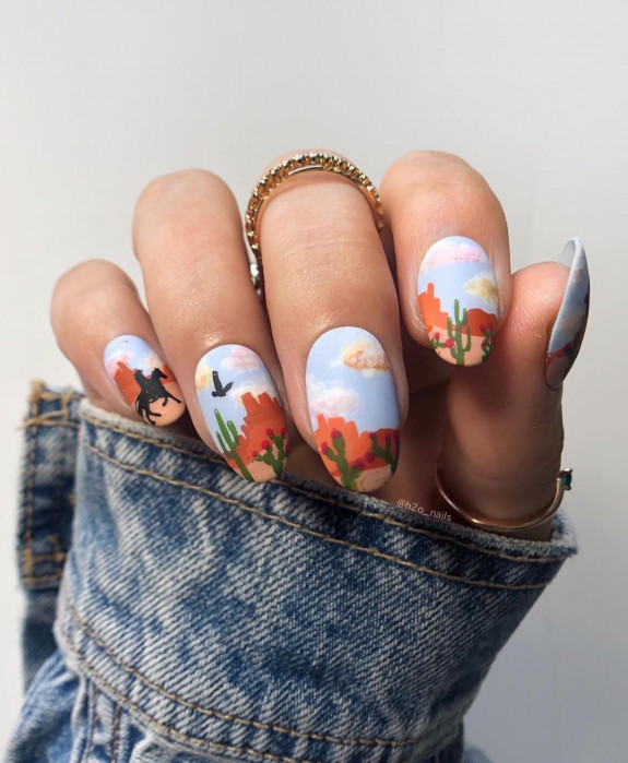 37 Painted Desert Nails — Desert Landscape Nails