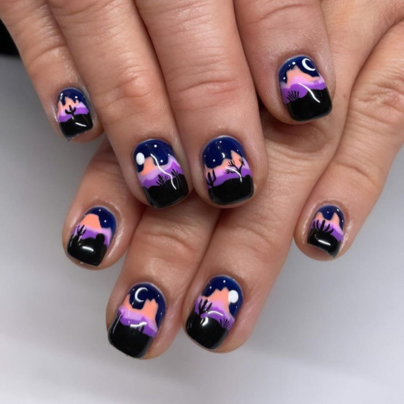 37 Painted Desert Nails — Night Sky Desert Nails