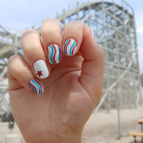 45 Patriotic Nail Designs — Glittery 4th of July Nails