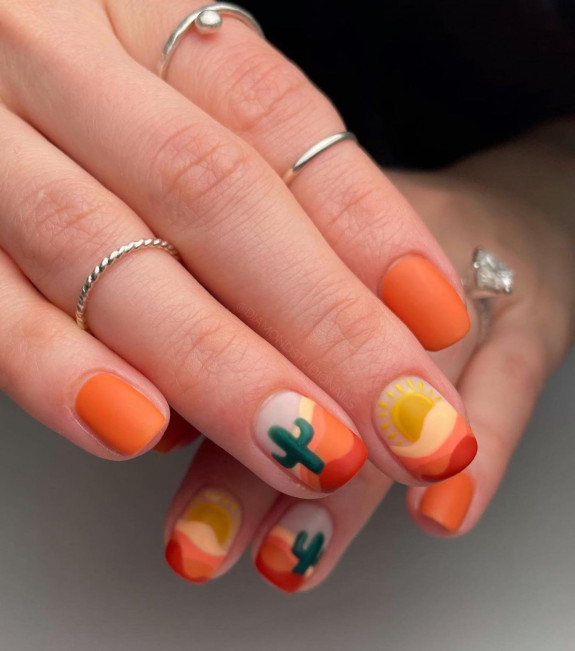 37 Painted Desert Nails — Desert Sunset Nails