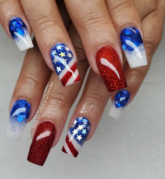 45 Patriotic Nail Designs — Shimmery Memorial Day Nails