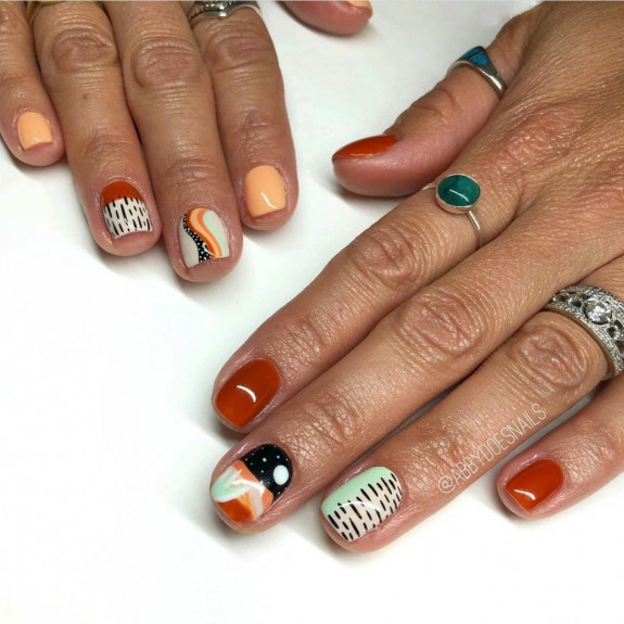 37 Painted Desert Nails — Peach and Terracotta Designs Nails