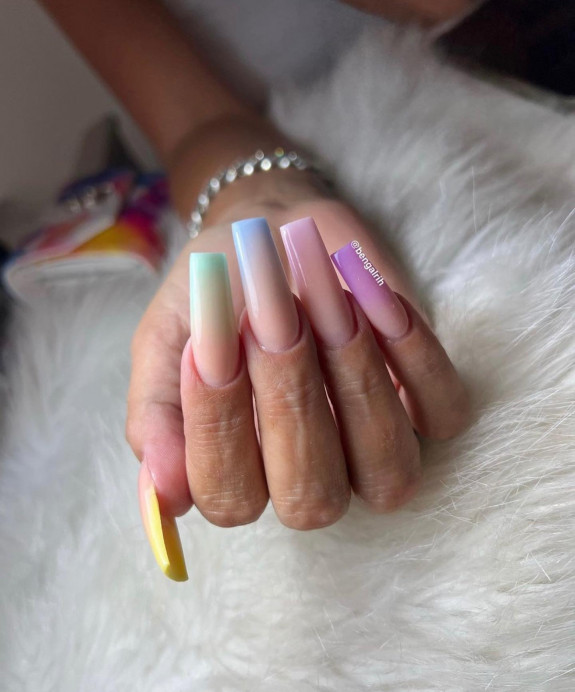 50 Best Prom Nail Designs — Pastel Ombre Nails