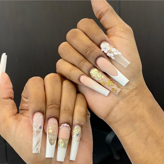 50 Best Prom Nail Designs — Marble + White Tip Nails