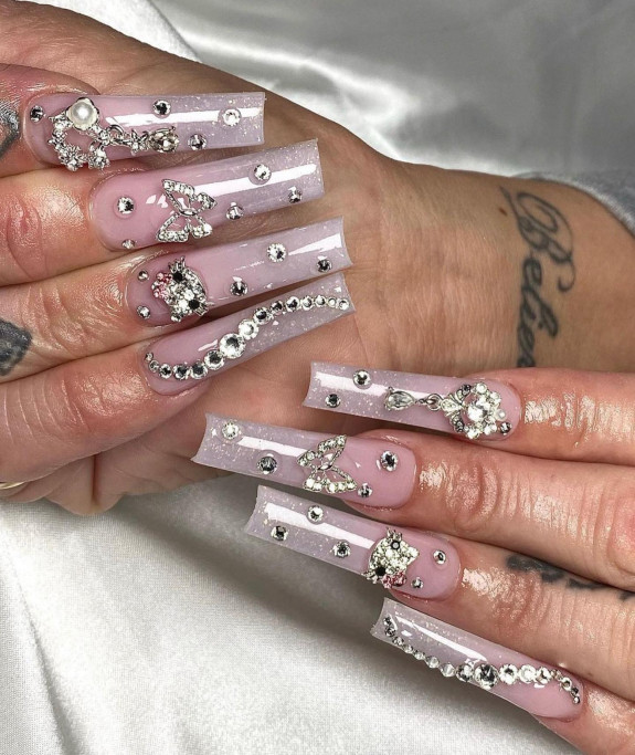 50 Best Prom Nail Designs — Shimmery Ombre Pink Nails