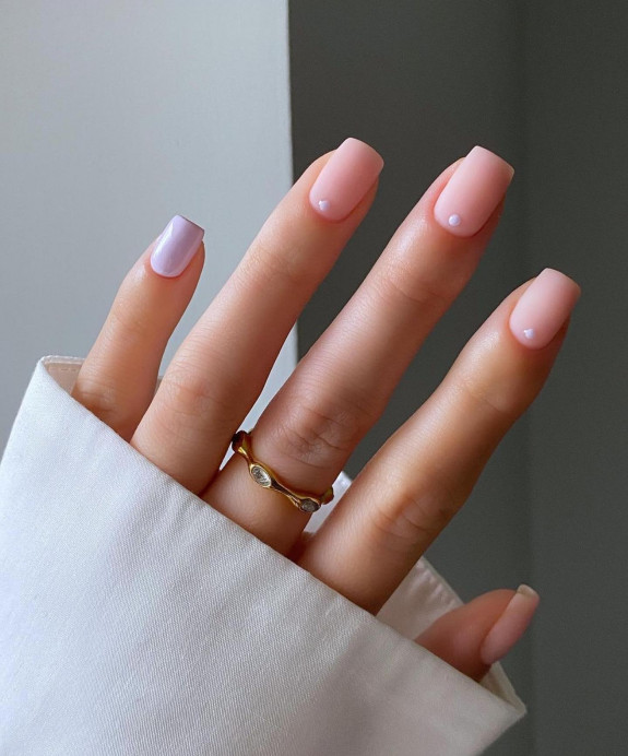 54 Cute Tapered Square Nails — Matte Nude Pink Nails