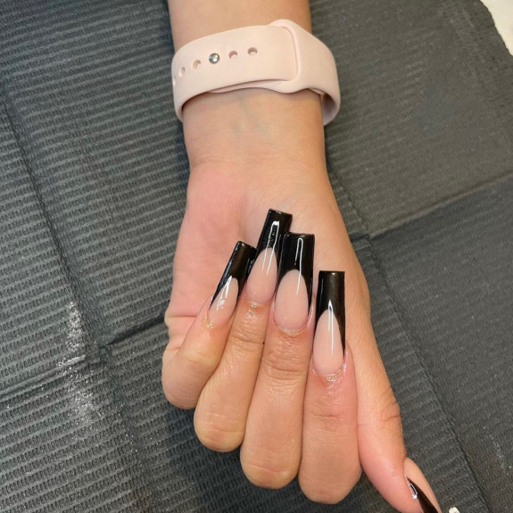 40+ Black French Tip Nails — Black French Tip Nails