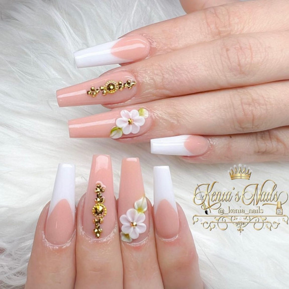 50 Best Prom Nail Designs — Acrylic Coffin Nude Nails 8625