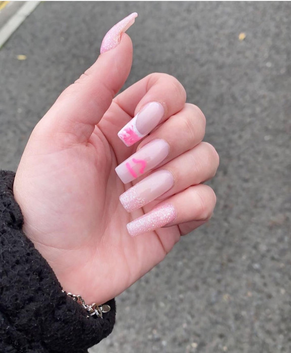 35 Best Libra Nail Designs in 2022 — Pink Libra Symbol Acrylic Subtle Nails