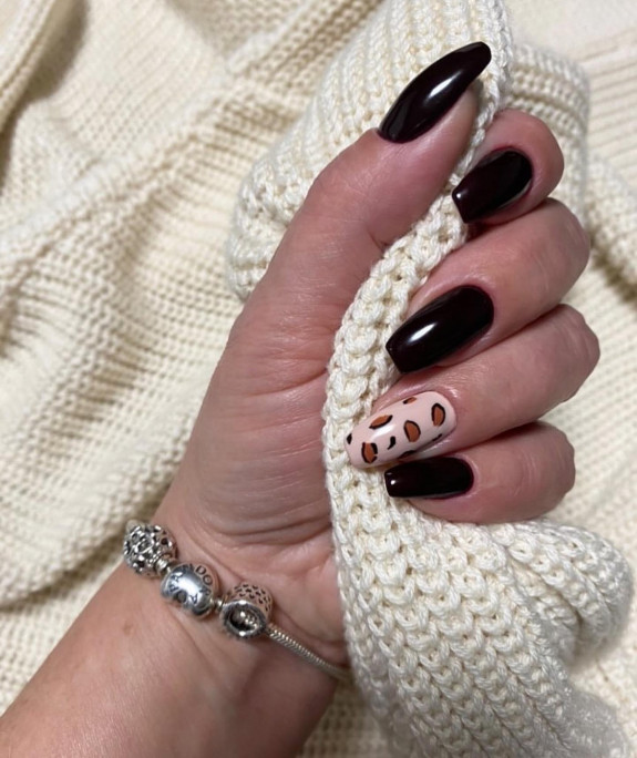 50 Trendy Animal Print Nail Ideas — Black Polish + Cheetah Nails