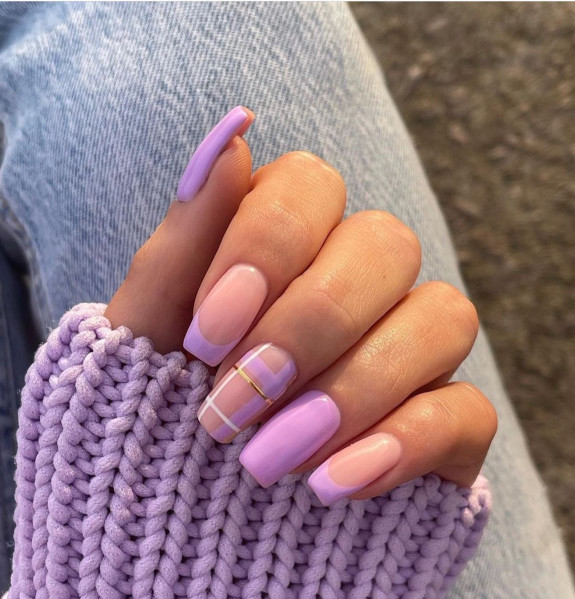 54 Cute Tapered Square Nails — Lilac Nail Design