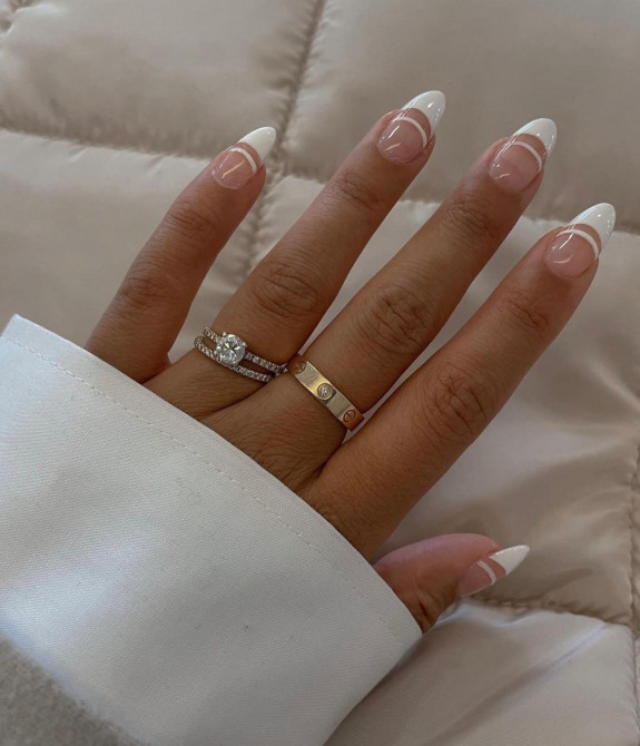 40 Classy Graduation Nails — Double French Tip Nails