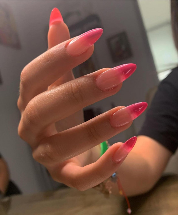 24 Cute Nezuko Nails — Stiletto Pink Nails