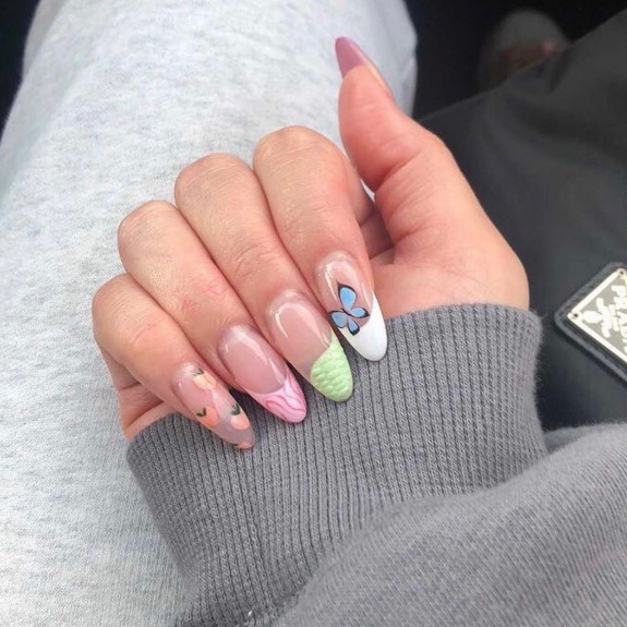 40+ Trendy Summer Almond Nail Designs — Mix and Match Cute Pastel Nails