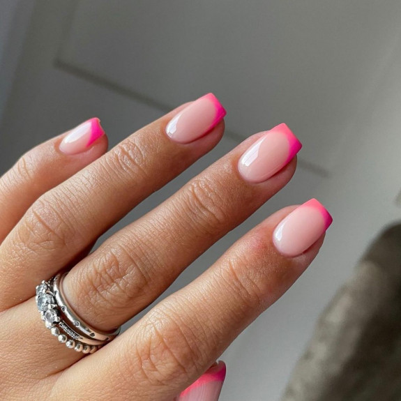 50+ Jaw-Dropping Hot Pink Nails For Summer — Hot Pink French Tip Nails