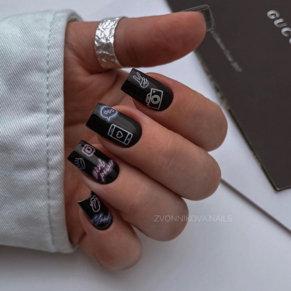 60+ Charming Black Nail Ideas — Social Media Black Nails