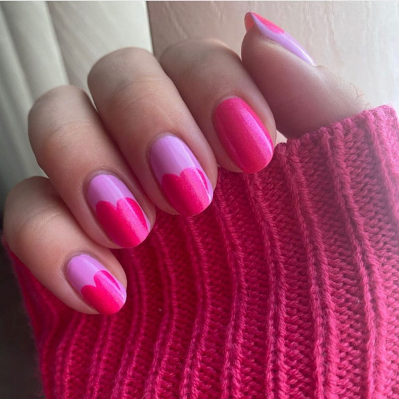 50+ Jaw-Dropping Hot Pink Nails For Summer — Hot Pink Love Heart Tip Nails