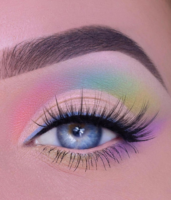 30+ Cute Eye Makeup Looks To Recreate — Unicorn Color Eye Makeup