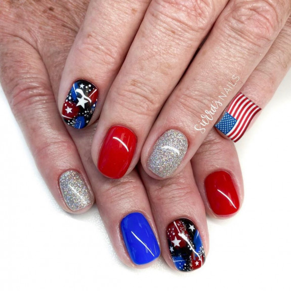 39 Best 4th Of July Nails To Rock The Day Glitter Red American