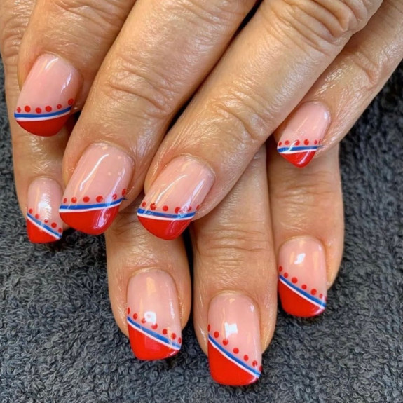 39 Best 4th Of July Nails To Rock The Day — Red Side French Nail Art