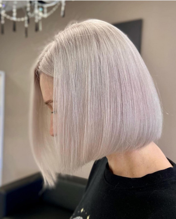 40 Trendy Bob and Lob Haircuts — Pearl Blonde Lob Haircut