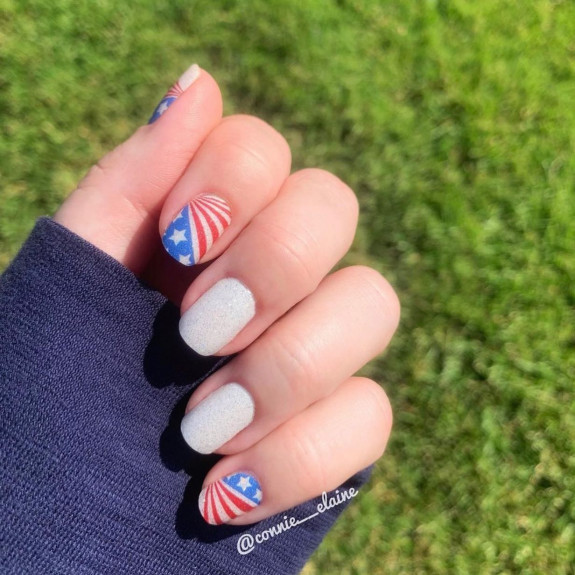 39 Best 4th Of July Nails To Rock The Day — Glitter + American Flag Nail Art