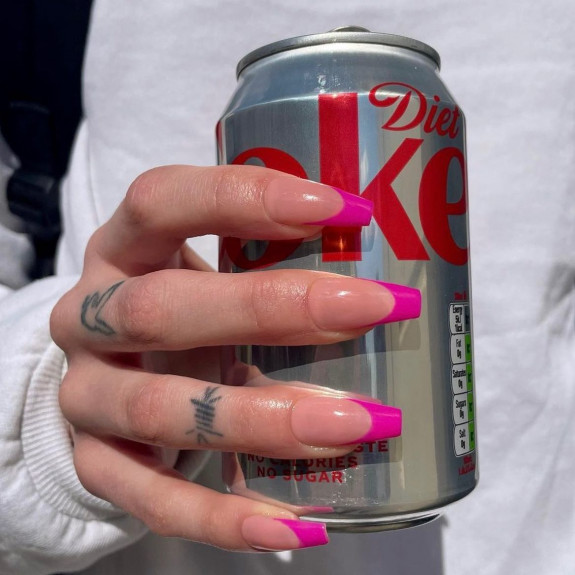 50+ Jaw-Dropping Hot Pink Nails For Summer — Hot Pink French Tip Nails