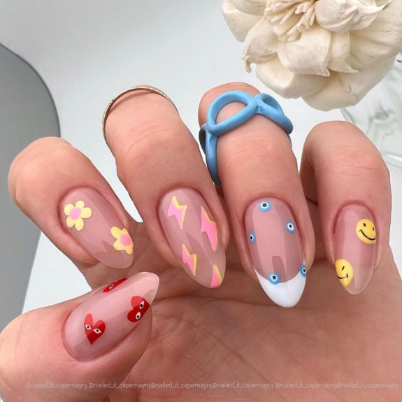 summer nail designs 2022, nails, cute summer nails, june nail designs, june nail ideas, july nails, summer nails, bright summer nails, summer nails colors, olive and june nails, cute nail designs 2022, mix and match nail designs