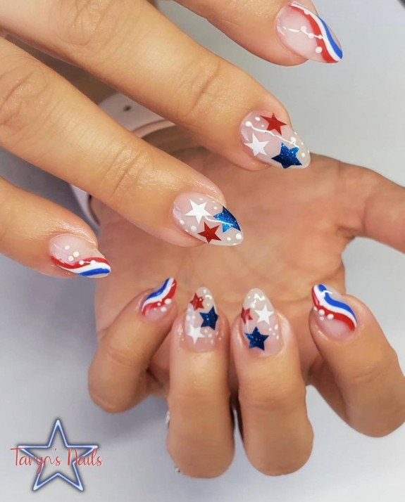 39 Best 4th Of July Nails To Rock The Day — Red, Blue and White Star Nail Art