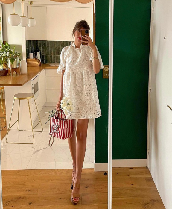 50 Cute Summer Dress Ideas to Wear in 2022 — White Lace Mini Dress