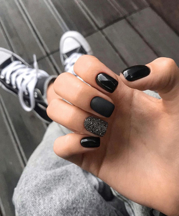 60+ Charming Black Nail Ideas — Texture + Black Nails