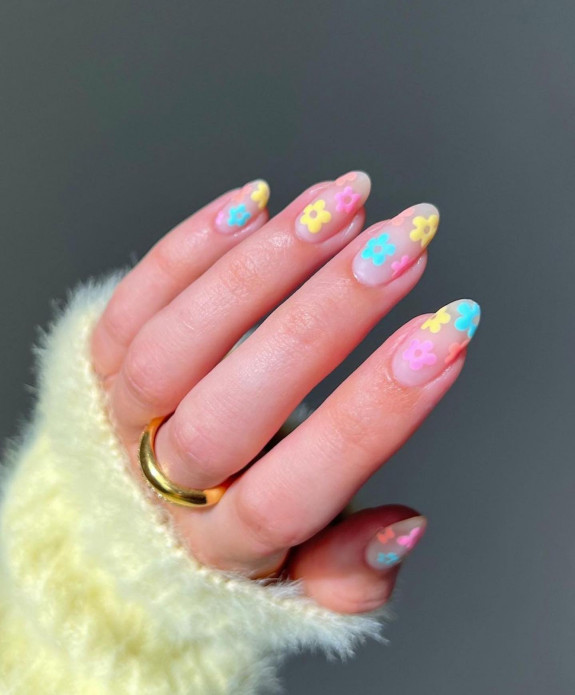 40 Best June Nail Designs — Spring Floral Almond Nail Art