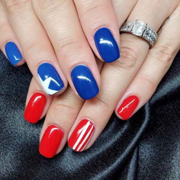 39 Best 4th Of July Nails To Rock The Day — Blue and Red Nail Art