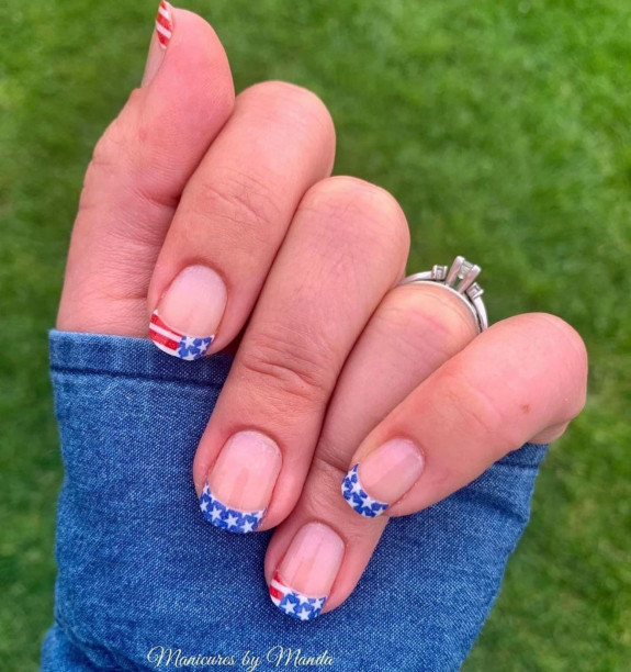 39 Best 4th Of July Nails To Rock The Day — American Flag French Tip Nail Art