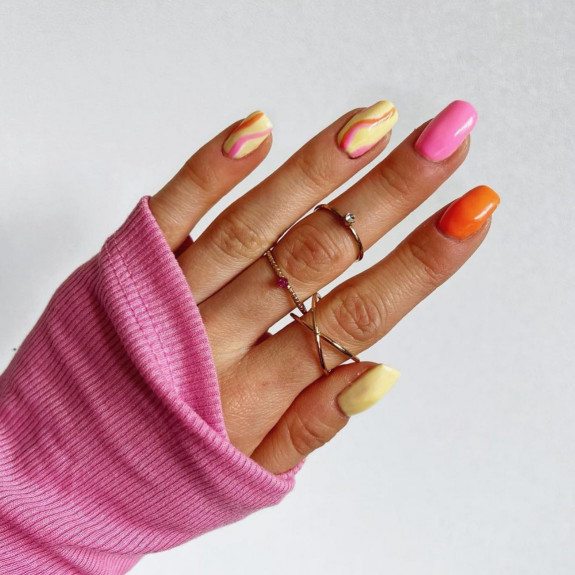 summer nail designs 2022, nails, cute summer nails, june nail designs, june nail ideas, july nails, summer nails, bright summer nails, summer nails colors, olive and june nails, cute nail designs 2022, mix and match nail designs