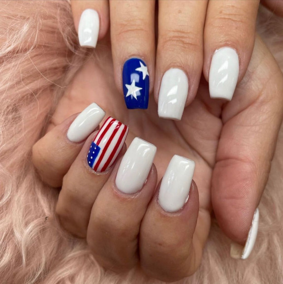 39 Best 4th Of July Nails To Rock The Day — American Flag + White Nails