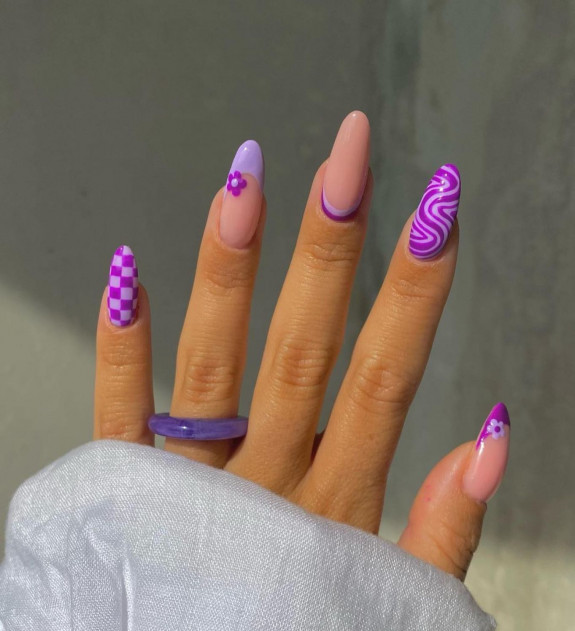 40 Best June Nail Designs — Lilac and Purple Almond Nail Art