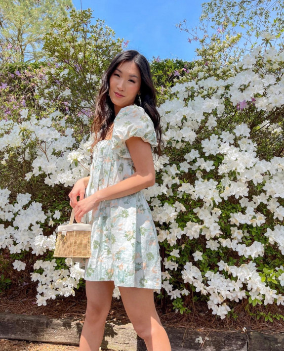 50 Cute Summer Dress Ideas to Wear in 2022 — Muted Green Floral Print ...