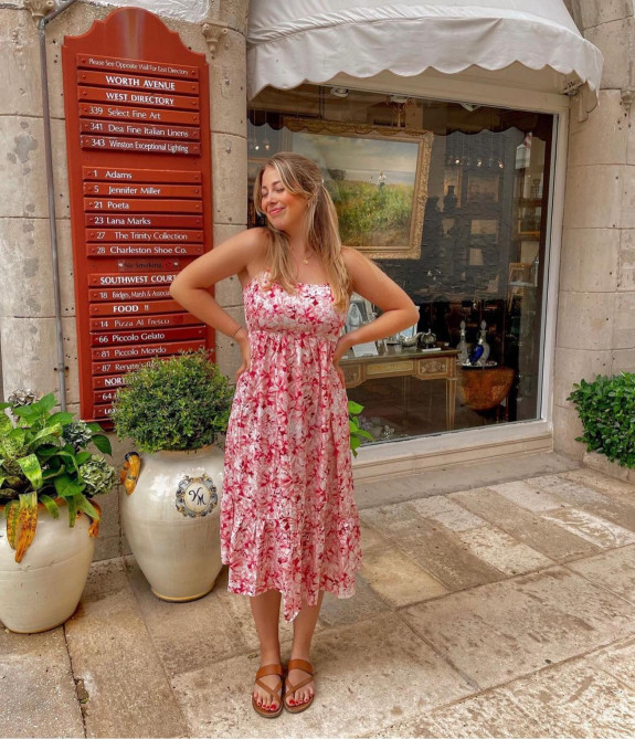 50 Cute Summer Dress Ideas to Wear in 2022 — Red and White Midi Dress