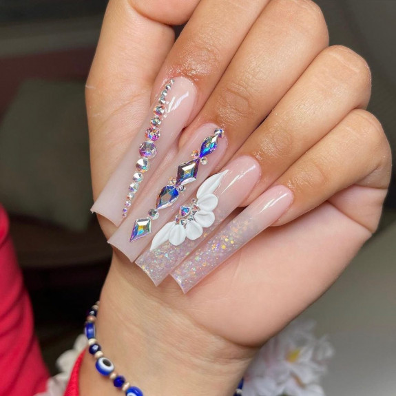 elegant prom nails, acrylic nail art designs, prom nails 2022, prom nail french tip, prom nails for blue dress, prom nails ideas, graduation nails 2022, classy graduation nails, graduation nails designs, graduation nails white