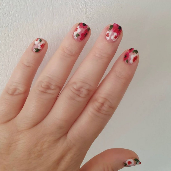 35 Memorial Day Nail Art Designs — Poppy Short Nail Art