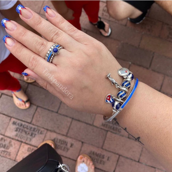 35 Memorial Day Nail Art Designs — White Dot on Blue French Tips