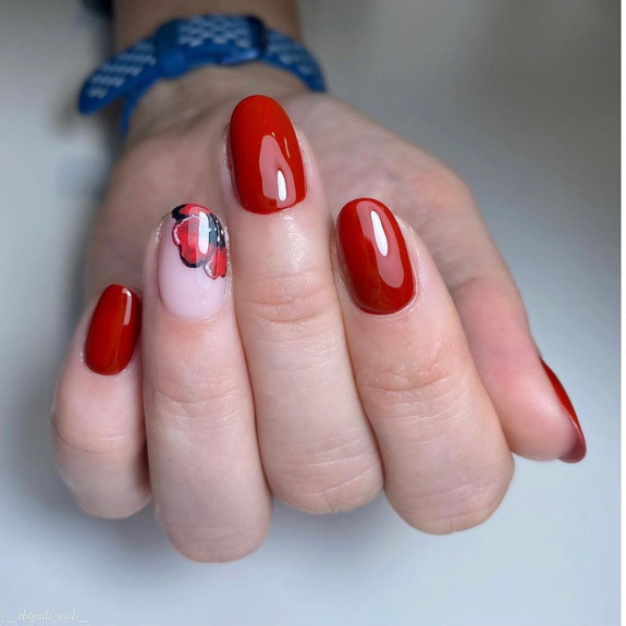 35 Memorial Day Nail Art Designs — Poppy Tip + Red Polish Nails