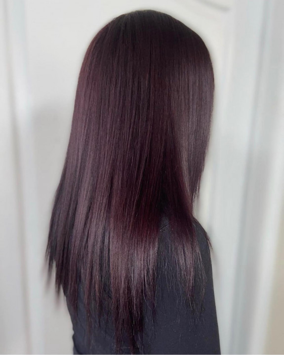 35 Plum Black Hair Color Ideas — Glossy Dark Plum Hair