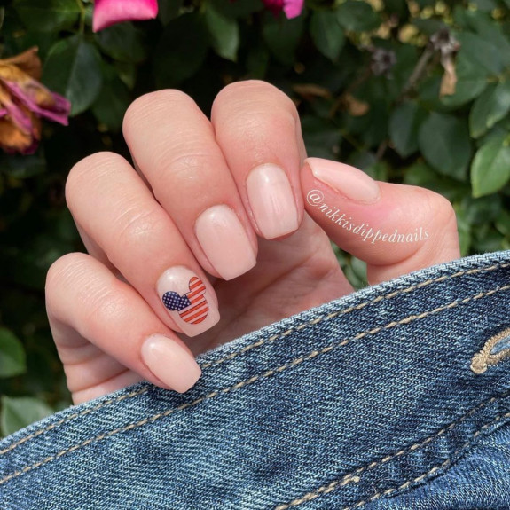 35 Memorial Day Nail Art Designs — American Flag Mickey Mouse Nude Nails