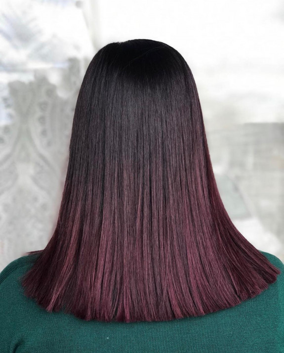 35 Plum Black Hair Color Ideas — Ombre Plum Hair